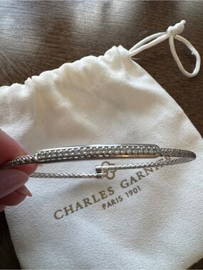Silver Pavé Bar Bracelet - Silver